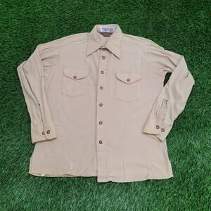 Vintage 70s Van-Heusen Baracuta Shirt Large 22x27 Microfiber